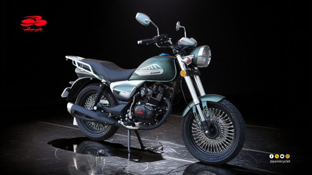 Pamir Cobra HJ200-21C motorcycle photographed in a dark studio